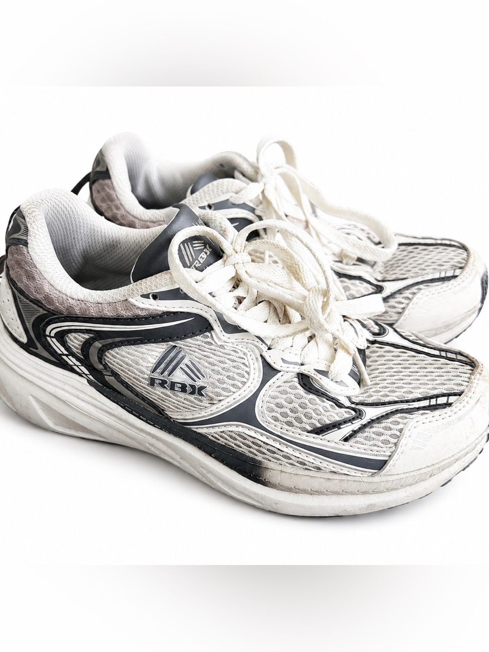 RBX Live Life Active Chunky White & Grey Retro Sneakers Size 7
